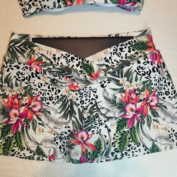 Sunsets tropical print bathing suit bottoms women’s size  M; top 34E/32f/30g - Picture 2 of 13